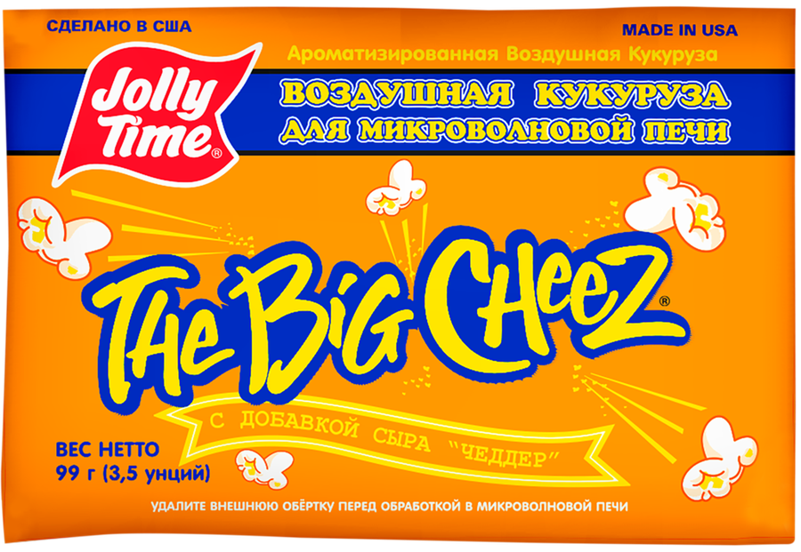 

Попкорн Jolly Time The Big Cheez с сыром чеддер 99 г