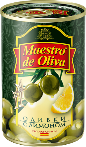 

Оливки Maestro de Oliva зеленые с лимоном 300 г