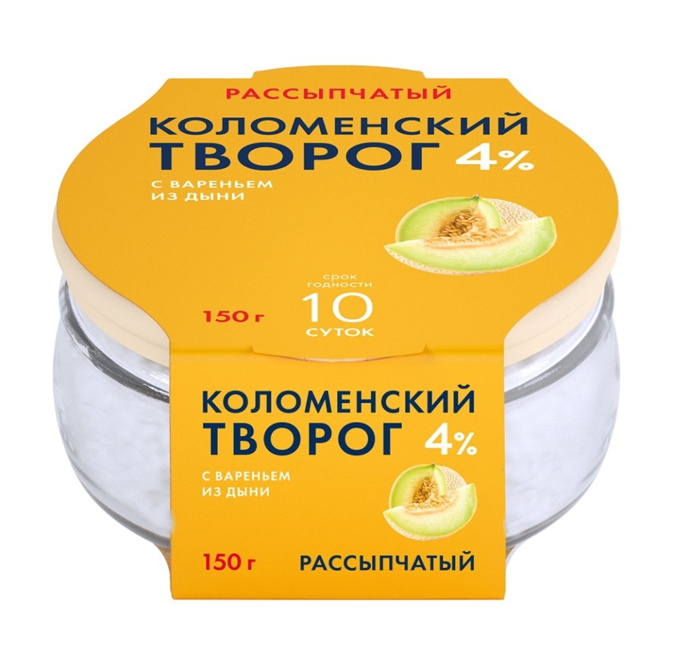 

Десерт-творог Коломенский рассыпчатый с вареньем из дыни 4% 150г ст/банка Россия