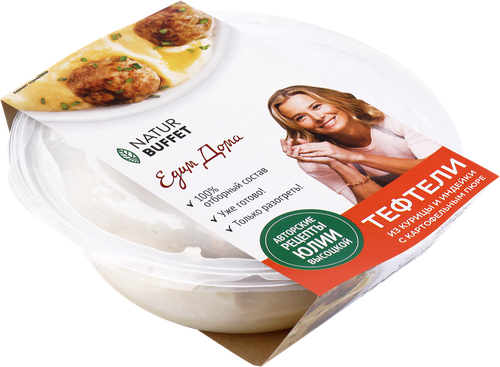 

Тефтели из курицы и индейки Natur Buffet с картофельным пюре, 250 г