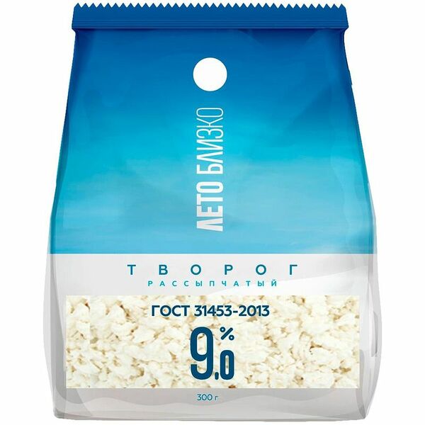 Творог Лето Близко 9%, 300г