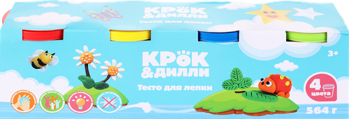 

Тесто для лепки КРОК&ДИЛЛИ 4 цвета