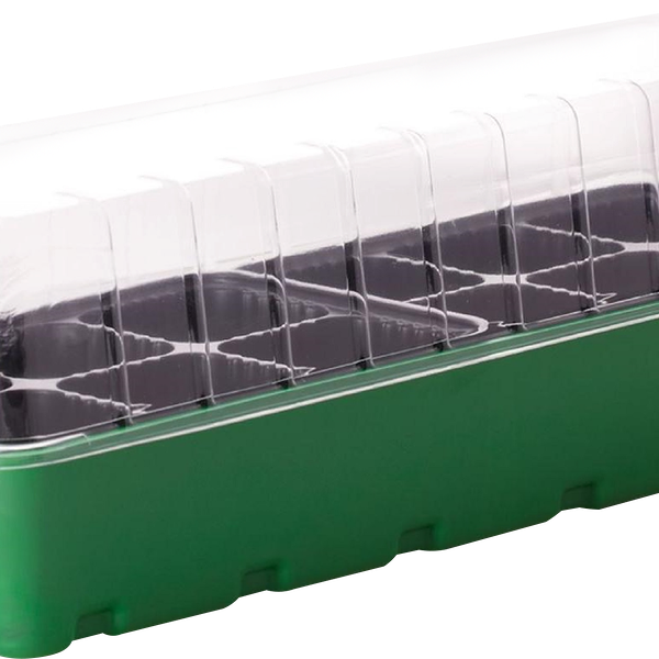 Мини-парник для рассады INGREEN Smart Solution 40см 40х17,4х13см на 12 ячеек, зеленый