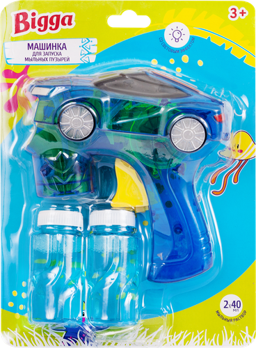 

Машинка для запуска мыльный пузырей BIGGA со световыми эффектами, 80мл