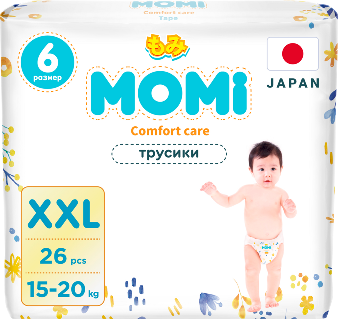 

Подгузники-трусики Momi XXl 15-20 кг 26 штук
