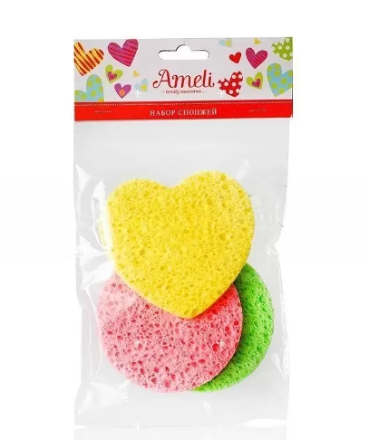 Набор спонжей Ameli косметических целлюлозных, 3 шт