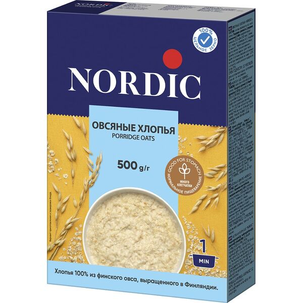 Хлопья овсяные Nordic 500г