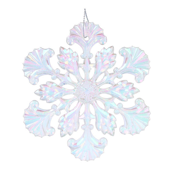 Сноу бум подвеска декоративная в виде снежинки, переливающийся перламутровый цвет, пластик, 12см
