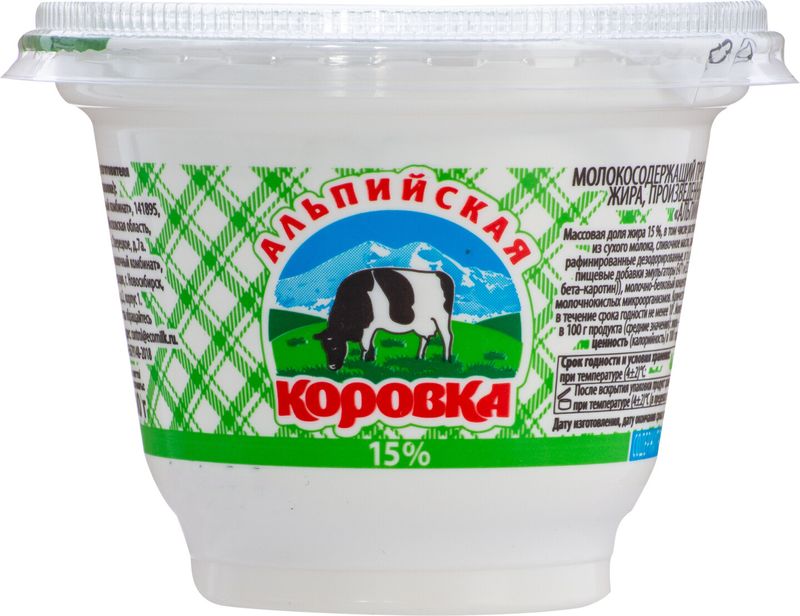 

Продукт молокосодержащий Альпийская коровка 15% 200 г