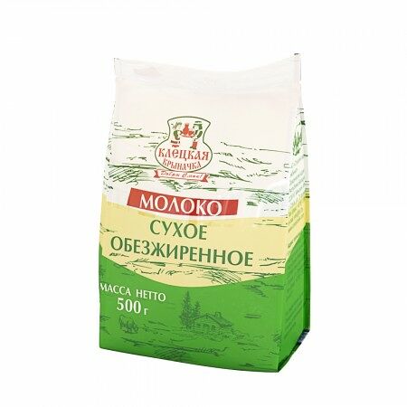 Молоко сухое обезжиренное цельное коровье пак 500г Клецк