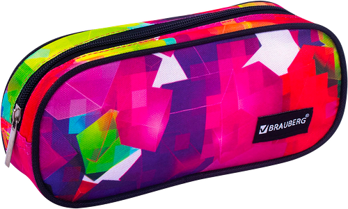Пенал-косметичка BRAUBERG Geometry овальный, 21х9х5см, Арт. 229272