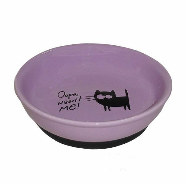 Миска для животных FOXIE Wasn't me фиолетовая керамическая 15,5х4,5см