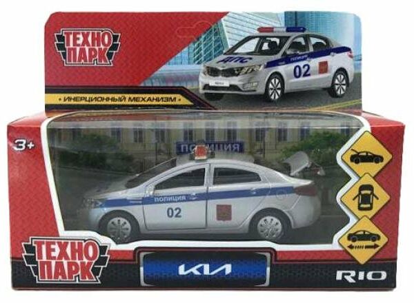 Машина металлическая Технопарк Kia Rio Полиция инерция, 12 см