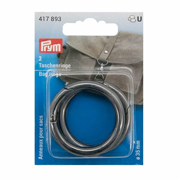 Кольца для сумок 35мм цвет оружейный металл 2шт