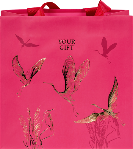 

Пакет подарочный MESHU Мир журавлей, 20х20х10см, отделка фольгой, матовая ламинация