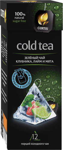 

Чай зеленый CURTIS Cold Tea Клубника, лайм, мята, 12пир