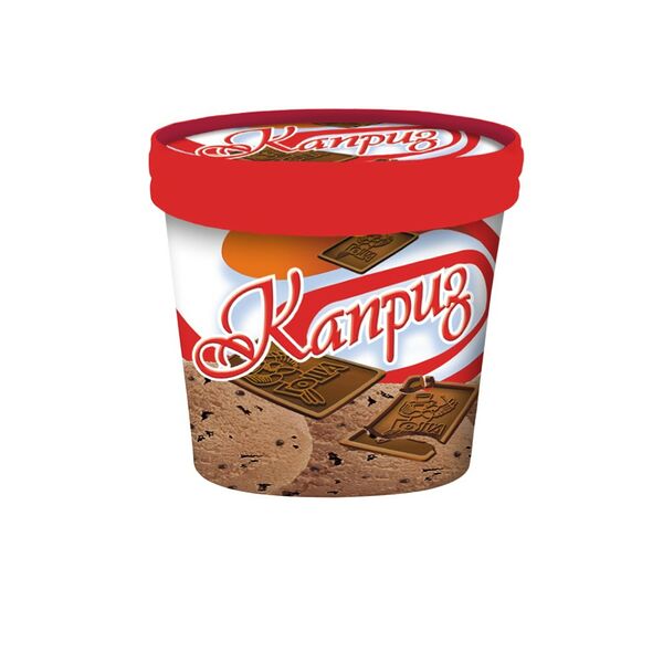 Мороженое Каприз шоколад пломбир шоколадный с кусочками шоколадной глазури и крошкой печенья 150г