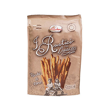 Хлебные палочки Рустичи (гриссини) с оливковым маслом и отрубями Valledoro SPA 