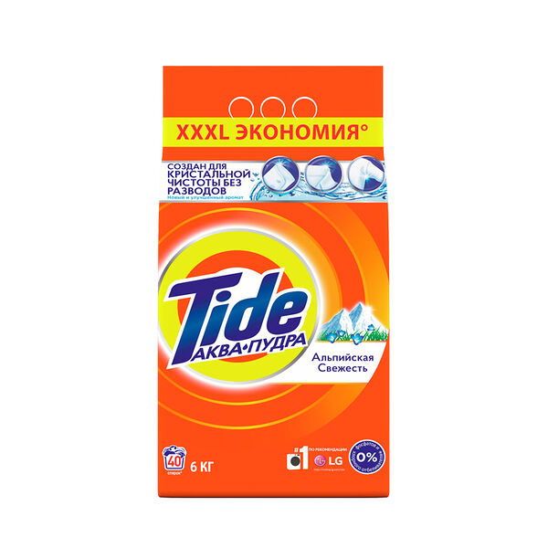 Порошок автомат для стирки Tide Аквапудра Альпийская Свежесть 6 кг