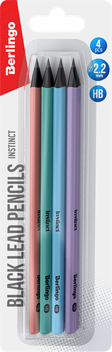 Набор чернографитных карандашей BERLINGO Instinct HB, трехгранные, Арт. BP01196_4, 4шт