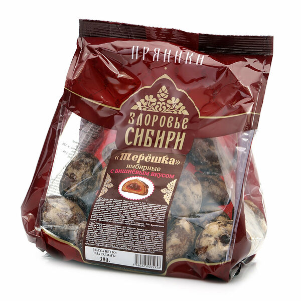 Пряники имбирные с вишневым вкусом терешка ТМ Здоровье Сибири