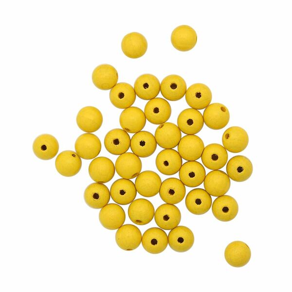 61654003 Бусины деревянные, 10мм, 47шт, желтый (Сертификат FSC)