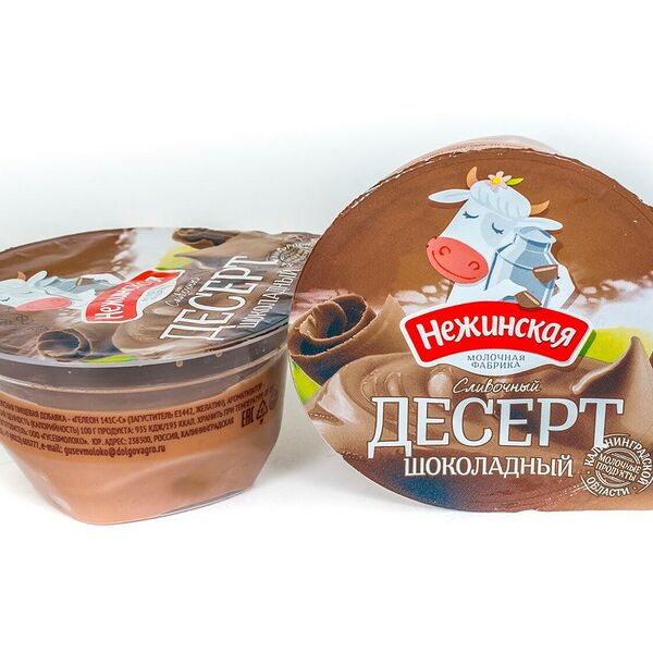 Десерт Нежинская сливочный шоколадный жирность 12 % пл/ст гусевмолоко