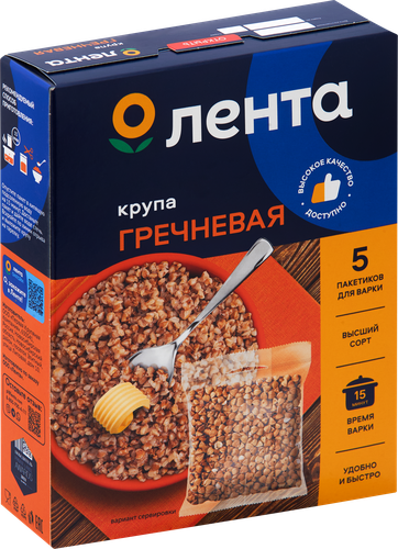 

Крупа гречневая Лента в пакетиках, 5 х 80 г