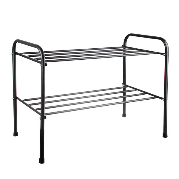 Подставка для обуви - 2 полки, 65см, металл, чёрная, по262