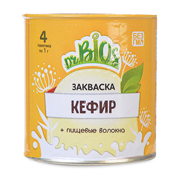 

Молочная закваска "Кефир" Dr.BIOS 4 пакета Россия, БЗМЖ