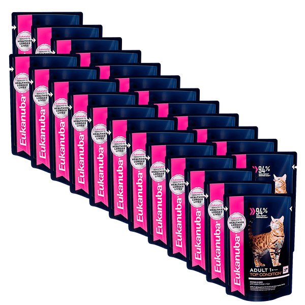 Корм для кошек EUKANUBA лосось в соусе конс. пауч 85г (упаковка - 24 шт)