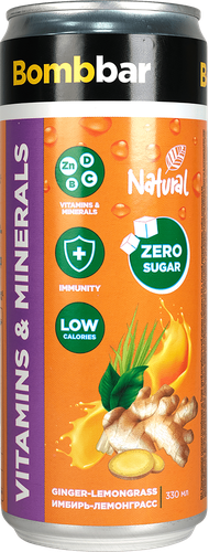 

Напиток безалкогольный BombBar Лимонад имбирь-лемонграсс газированный 330 мл