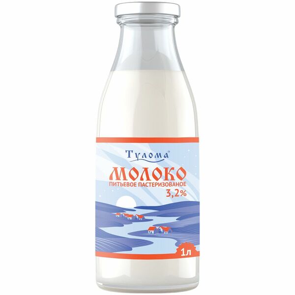 Молоко Тулома пастеризованное 3,2%