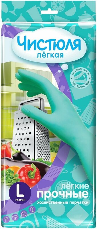 

Перчатки хозяйственные Чистюля Легкая прочные р. L 1 пара