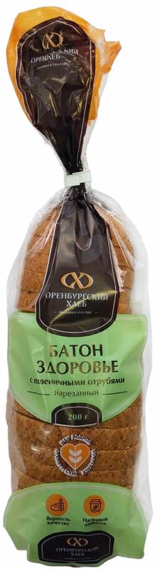 

Батон Оренбургский хлебокомбинат Здоровье нарезка с отрубями 200 г