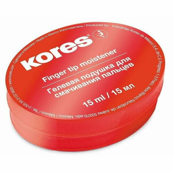 Подушка для смачивания пальцев гелевая Kores 15 мл, антибактериальная, гелевый наполнитель