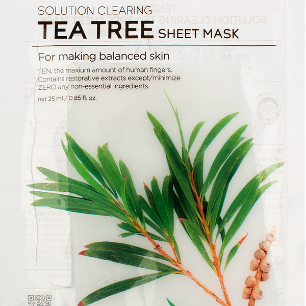 Маска для лица TENZERO с экстрактом чайного дерева, тканевая, 25мл