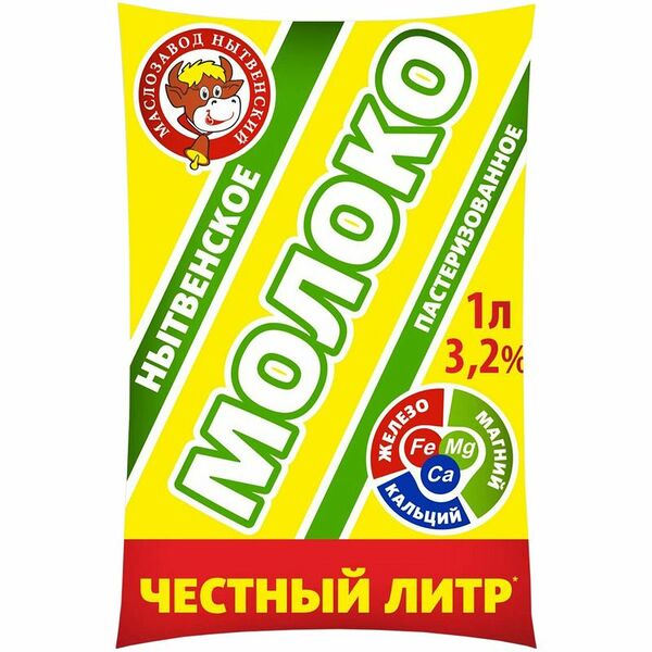 Молоко Нытвенский Маслозавод пастеризованное, 3.2%