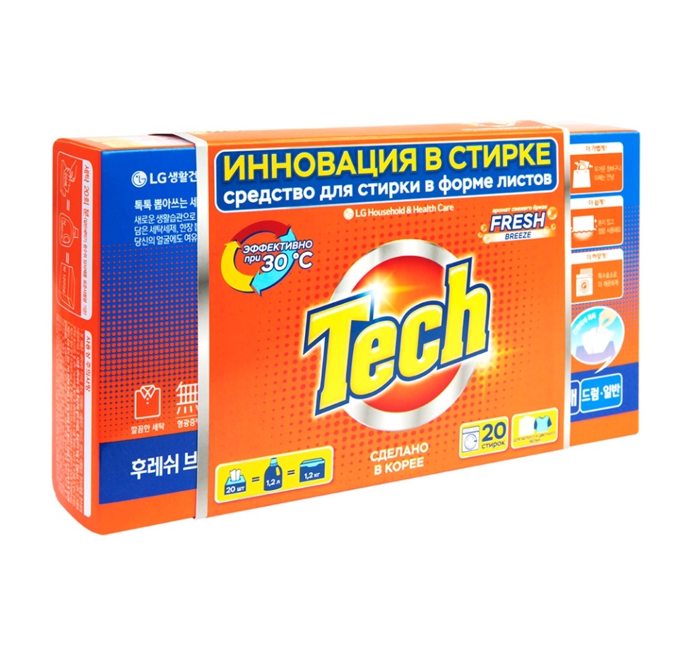 

Средство для стирки Tech Fresh Breeze в листах 20 шт.