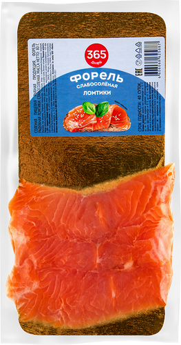 Форель слабосоленая 365 Дней филе-ломтики, 80г