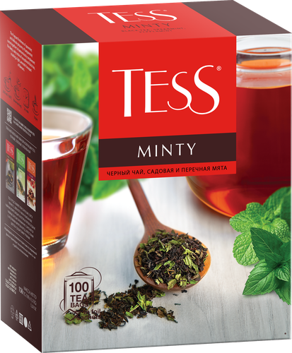 

Чай черный Tess Минти байховый с мятой, 100x1.5 г