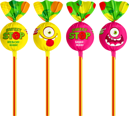 

Карамель леденцовая SWEET STOP с жевательной конфетой,вес.