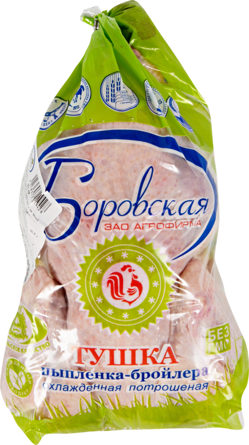 

Тушка цыпленка-бройлера АФ БОРОВСКАЯ 1с ГОСТ охл. пакет вес до 2.4 кг