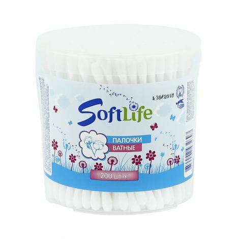 Ватные палочки SoftLife круглая банка 200 шт