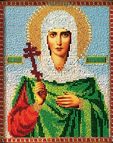 В308 Набор для вышивания бисером Кроше 'Св. Антонина'12х14,5 см