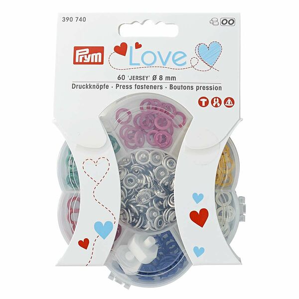 390740 Набор кнопки Джерси Prym Love Color 8мм 60 штук