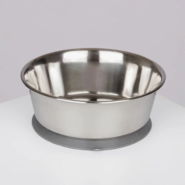 Миска металлическая с прорезиненным дном на присоске, D=13см