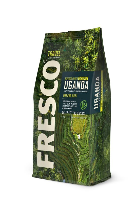 

Кофе в зёрнах натуральный жареный Fresco Uganda 900 г
