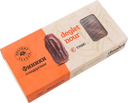 

Финики сушеные с косточкой DELIGHT SEASON сорт Деглет нур, 250г