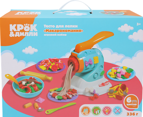 Тесто для лепки Крок&Дилли Макарономания с аксессуарами, 18 предметов